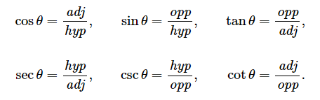 三角函数与三个边关系