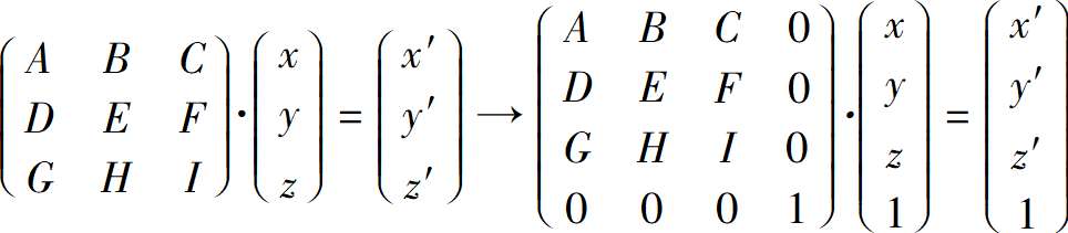 齐次旋转坐标矩阵