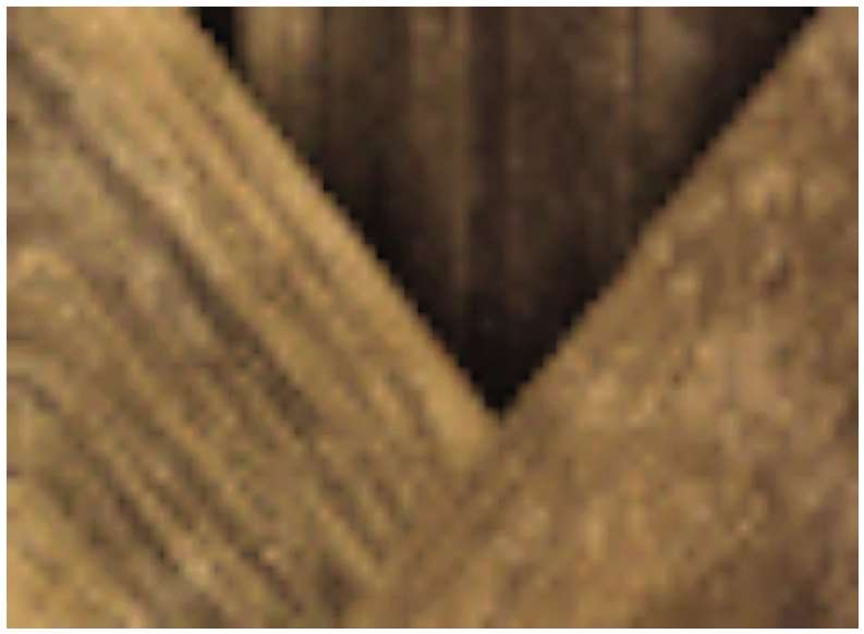 一个使用插值颜色近距离渲染的纹理物体