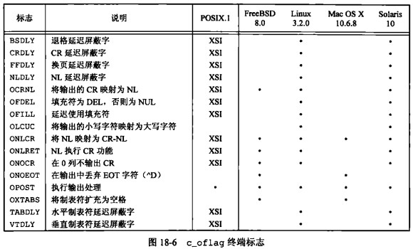 c_oflag 终端标识